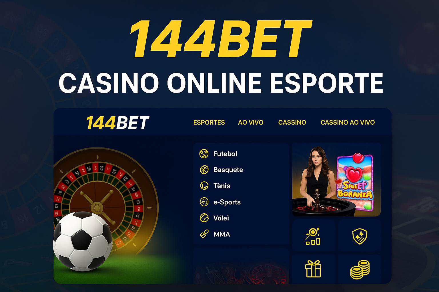 Aposte em apostas esportivas no cassino online 144BET